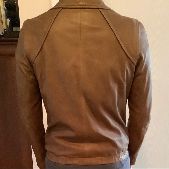 Reiss Brown Leather Jacket - Picture 8 of 8
